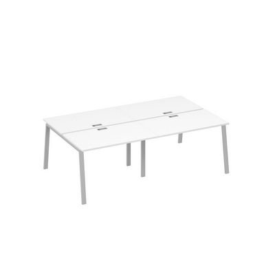 А4 С3 173-2 БП (Белый премиум/Серый) Рабочая станция на металлокаркасе TRE 4х120