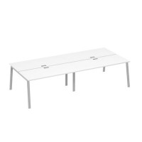 А4 С3 175-2 БП (Белый премиум/Серый) Рабочая станция на металлокаркасе TRE 4х160