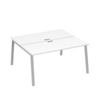 А4 С3 175 БП (Белый премиум/Серый) Рабочая станция на каркасе TRE столы 2х160