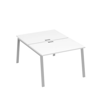 А4 С3 176 БП (Белый премиум/Серый) Рабочая станция на каркасе TRE столы 2х120