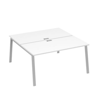 А4 С3 178 БП (Белый премиум/Серый) Рабочая станция на каркасе TRE столы 2х160