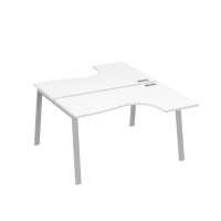 А4 С3 181 БП (Белый премиум/Серый) Рабочая станция опоры TRE столы 2х140 Классика