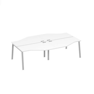 А4 С3 187-2 БП (Белый премиум/Серый) Рабочая станция каркас TRE столы 4х140 Техно