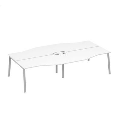 А4 С3 191-2 БП (Белый премиум/Серый) Рабочая станция 4х160 столы Техно каркас TRE