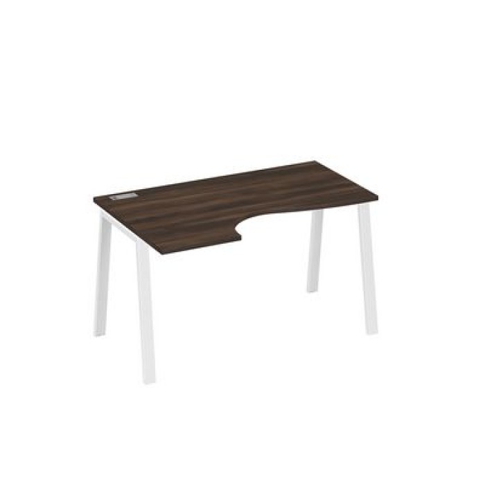 А4 Б3 043 ДР Стол эргономичный левый "Классика" на металлокаркасе TRE, дуб ристретто, белый