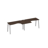 А4 С3 033-2 ДР (Дуб ристретто/Серый) Рабочая станция TRE 2х140 столы Классика эргономичные