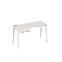 А4 Б3 033 ДШ (Дуб шамони/Белый) Стол эргономичный левый "Классика" на металлокаркасе TRE