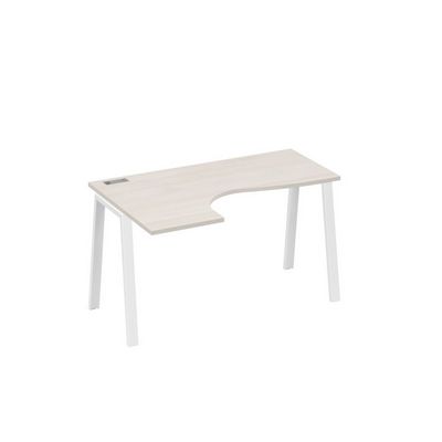 А4 Б3 033 ДШ (Дуб шамони/Белый) Стол эргономичный левый "Классика" на металлокаркасе TRE