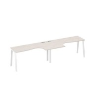 А4 Б3 035-2 ДШ (Дуб шамони/Белый) Рабочая станция TRE 2х160 столы Классика эргономичные