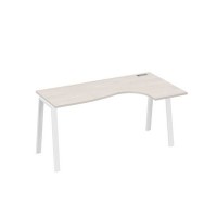А4 Б3 036 ДШ (Дуб шамони/Белый) Стол эргономичный правый "Классика" на металлокаркасе TRE