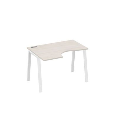 А4 Б3 041 ДШ (Дуб шамони/Белый) Стол эргономичный левый "Классика" на металлокаркасе TRE