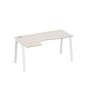 А4 Б3 045 ДШ (Дуб шамони/Белый) Стол эргономичный левый "Классика" на металлокаркасе TRE