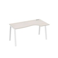 А4 Б3 046 ДШ (Дуб шамони/Белый) Стол эргономичный правый "Классика" на металлокаркасе TRE