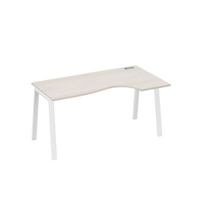 А4 Б3 046 ДШ (Дуб шамони/Белый) Стол эргономичный правый "Классика" на металлокаркасе TRE