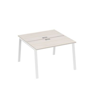 А4 Б3 170 ДШ (Дуб шамони/Белый) Рабочая станция на каркасе TRE столы 2х120