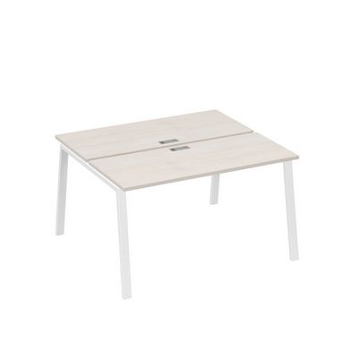 А4 Б3 171 ДШ (Дуб шамони/Белый) Рабочая станция на каркасе TRE столы 2х140