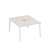 А4 Б3 173 ДШ (Дуб шамони/Белый) Рабочая станция на каркасе TRE столы 2х120