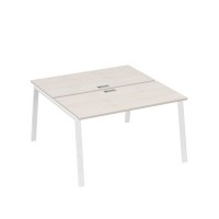 А4 Б3 174 ДШ (Дуб шамони/Белый) Рабочая станция на каркасе TRE столы 2х140