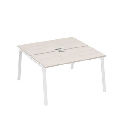 А4 Б3 174 ДШ (Дуб шамони/Белый) Рабочая станция на каркасе TRE столы 2х140