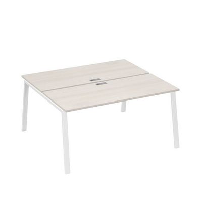 А4 Б3 175 ДШ (Дуб шамони/Белый) Рабочая станция на каркасе TRE столы 2х160