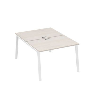 А4 Б3 176 ДШ (Дуб шамони/Белый) Рабочая станция на каркасе TRE столы 2х120