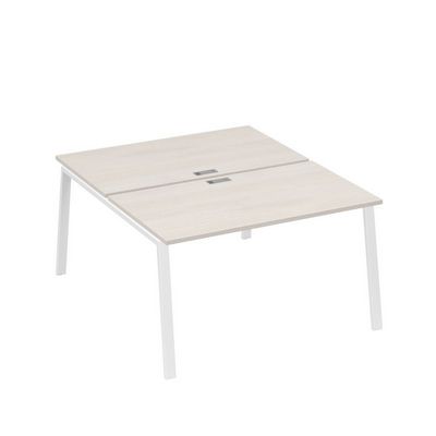 А4 Б3 177 ДШ (Дуб шамони/Белый) Рабочая станция на каркасе TRE столы 2х140