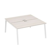 А4 Б3 178 ДШ (Дуб шамони/Белый) Рабочая станция на каркасе TRE столы 2х160