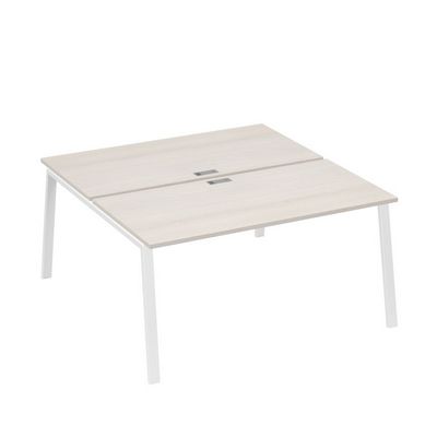 А4 Б3 178 ДШ (Дуб шамони/Белый) Рабочая станция на каркасе TRE столы 2х160