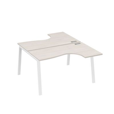 А4 Б3 181 ДШ (Дуб шамони/Белый) Рабочая станция опоры TRE столы 2х140 Классика