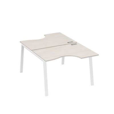 А4 Б3 183 ДШ (Дуб шамони/Белый) Рабочая станция опоры TRE столы 2х120 Классика