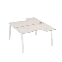 А4 Б3 184 ДШ (Дуб шамони/Белый) Рабочая станция опоры TRE столы 2х140 Классика