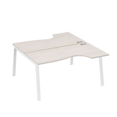 А4 Б3 185 ДШ (Дуб шамони/Белый) Рабочая станция опоры TRE столы 2х160 Классика