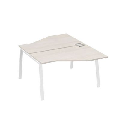 А4 Б3 187 ДШ (Дуб шамони/Белый) Рабочая станция опоры TRE со столами Техно 2х140