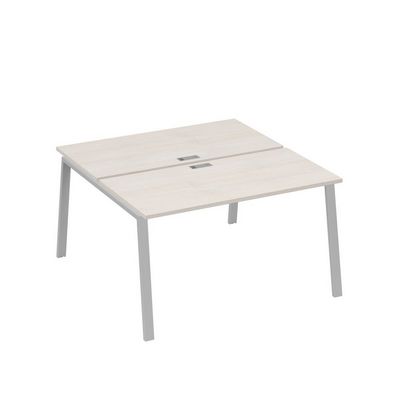 А4 С3 174 ДШ (Дуб шамони/Серый) Рабочая станция на каркасе TRE столы 2х140