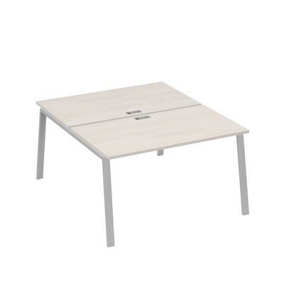 А4 С3 177 ДШ (Дуб шамони/Серый) Рабочая станция на каркасе TRE столы 2х140