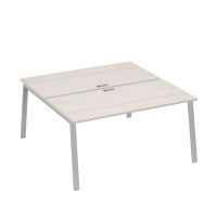 А4 С3 178 ДШ (Дуб шамони/Серый) Рабочая станция на каркасе TRE столы 2х160