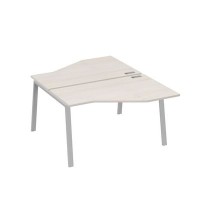 А4 С3 187 ДШ (Дуб шамони/Серый) Рабочая станция опоры TRE со столами Техно 2х140