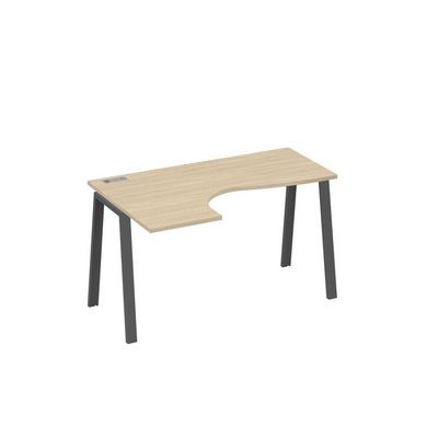 А4 А3 033 ДК (Дуб скандинавский/Антрацит) Стол эргономичный левый "Классика" на металлокаркасе TRE