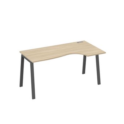 А4 А3 046 ДК (Дуб скандинавский/Антрацит) Стол эргономичный правый "Классика" на металлокаркасе TRE