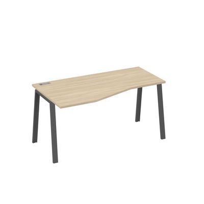 А4 А3 065 ДК (Дуб скандинавский/Антрацит) Стол эргономичный левый "Техно" на металлокаркасе TRE