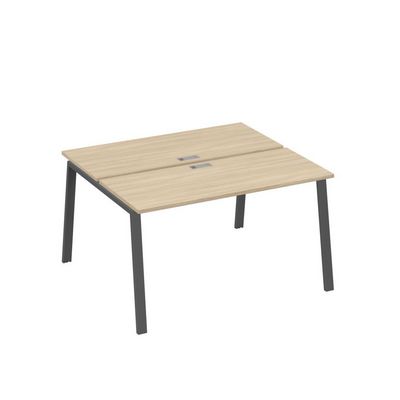 А4 А3 171 ДК (Дуб скандинавский/Антрацит) Рабочая станция на каркасе TRE столы 2х140