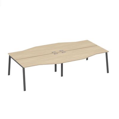 А4 А3 191-2 ДК (Дуб скандинавский/Антрацит) Рабочая станция 4х160 столы Техно каркас TRE