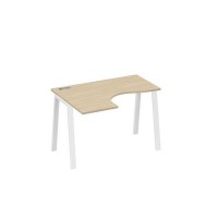 А4 Б3 031 ДК (Дуб скандинавский/Белый) Стол эргономичный левый "Классика" на металлокаркасе TRE