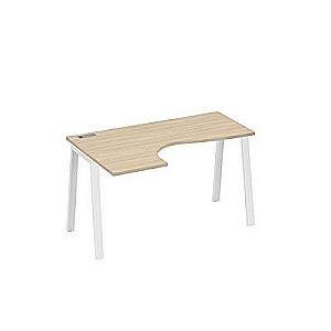 А4 Б3 033 ДК (Дуб скандинавский/Белый) Стол эргономичный левый "Классика" на металлокаркасе TRE