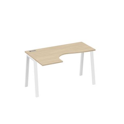 А4 Б3 033 ДК (Дуб скандинавский/Белый) Стол эргономичный левый "Классика" на металлокаркасе TRE