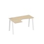 А4 Б3 033 ДК (Дуб скандинавский/Белый) Стол эргономичный левый "Классика" на металлокаркасе TRE