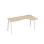 А4 Б3 036 ДК (Дуб скандинавский/Белый) Стол эргономичный правый "Классика" на металлокаркасе TRE