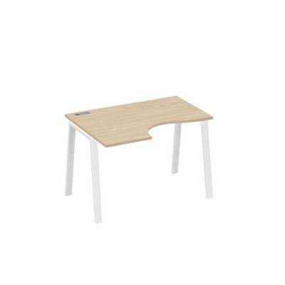 А4 Б3 041 ДК (Дуб скандинавский/Белый) Стол эргономичный левый "Классика" на металлокаркасе TRE