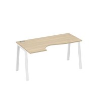 А4 Б3 045 ДК (Дуб скандинавский/Белый) Стол эргономичный левый "Классика" на металлокаркасе TRE