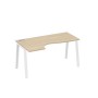А4 Б3 045 ДК (Дуб скандинавский/Белый) Стол эргономичный левый "Классика" на металлокаркасе TRE